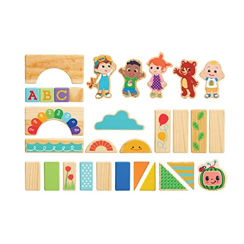 JJ & Friends Wood Block Set - 18 months and up 30 pieces