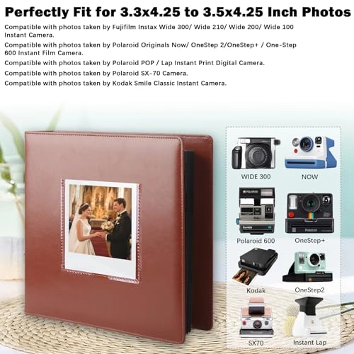 Instax Wide 192 Pockets Faux Leather Photo Album