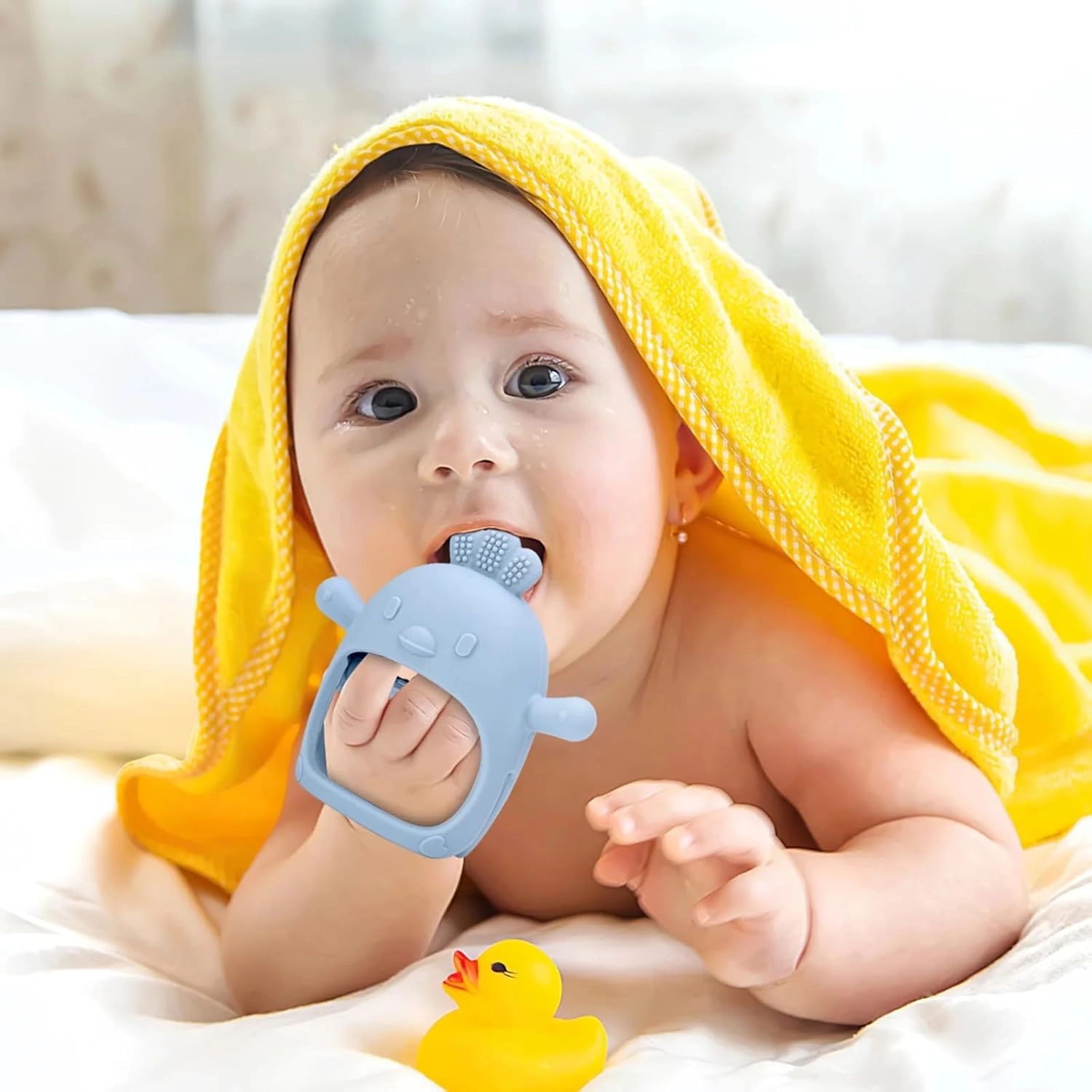 2 in 1 Teether - Beech Wood, Silicone