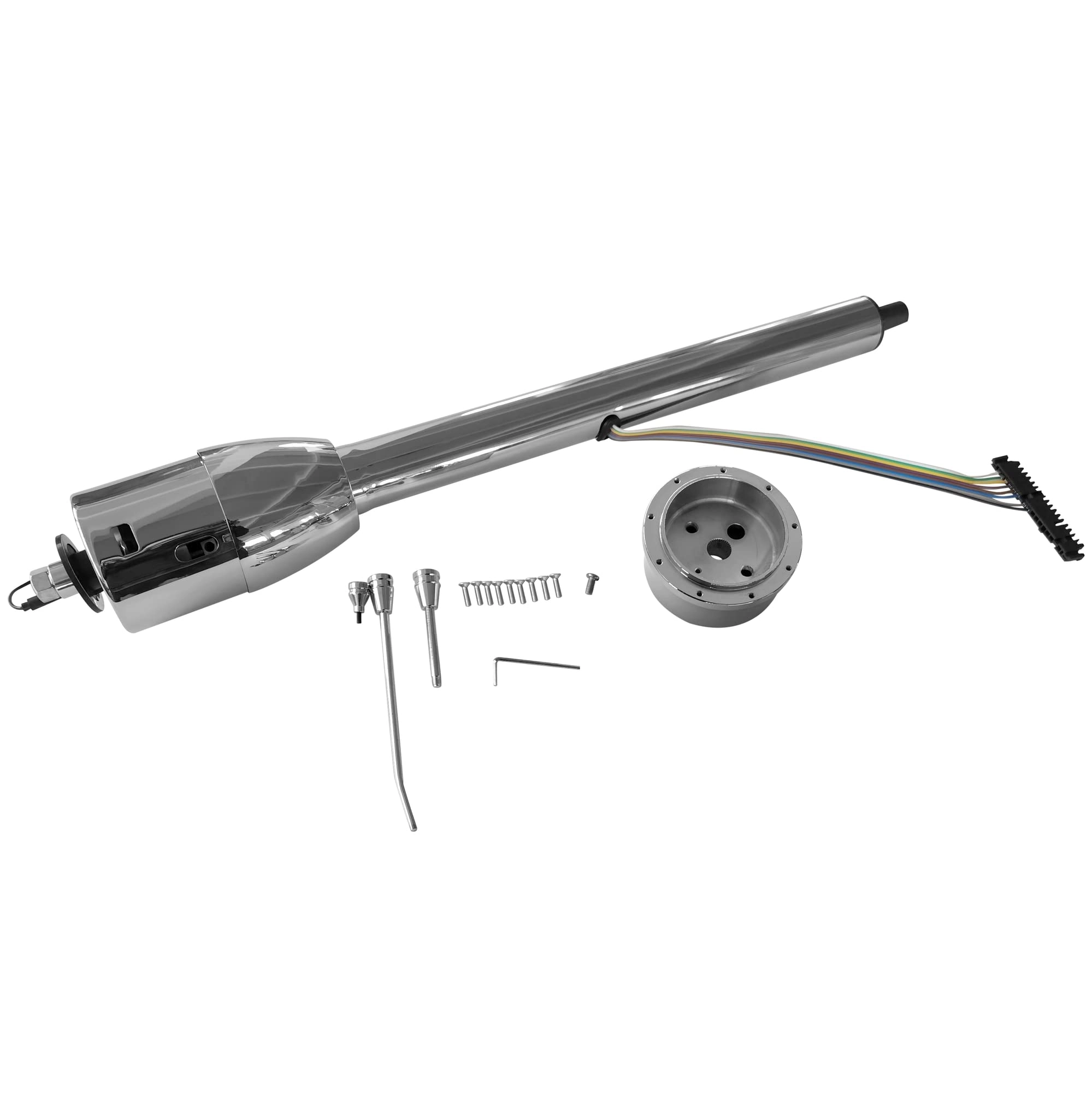 PartsFlow Steering Column - 28" Chrome Tilt Manual