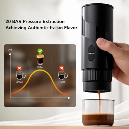 Portable Coffee Machine - 80ml capsule or powder