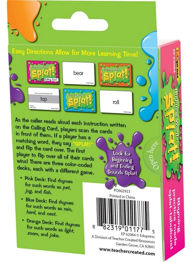 Rhyming Words Splat Game - Kid 225 pieces