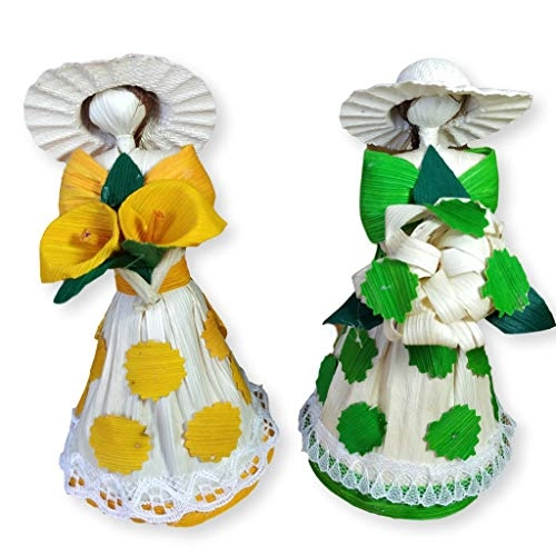 Corn Husk Decorative Doll - Alcatraz Flower - 100% Corn Husk + Corn Husk Decorative Doll - Pretty Bouquet