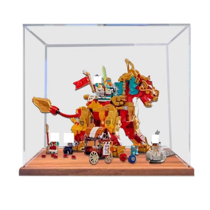 HCAEIOFJ Display Case (80066) - Clear Acrylic Walnut Bottom