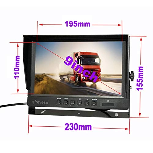 DVR Monitor - 9inch IPS 4Pin + Reversing Backup Camera - 1080P Night vision