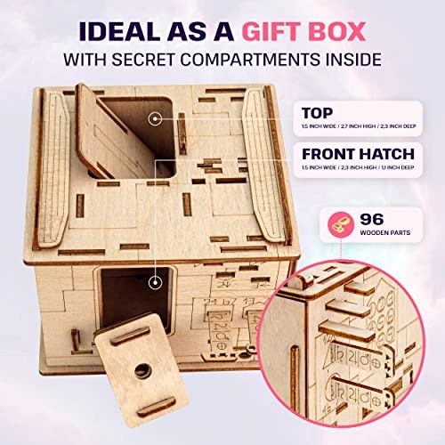 Space Box - Birch Wood 96 Piece 2 Secret Compartments