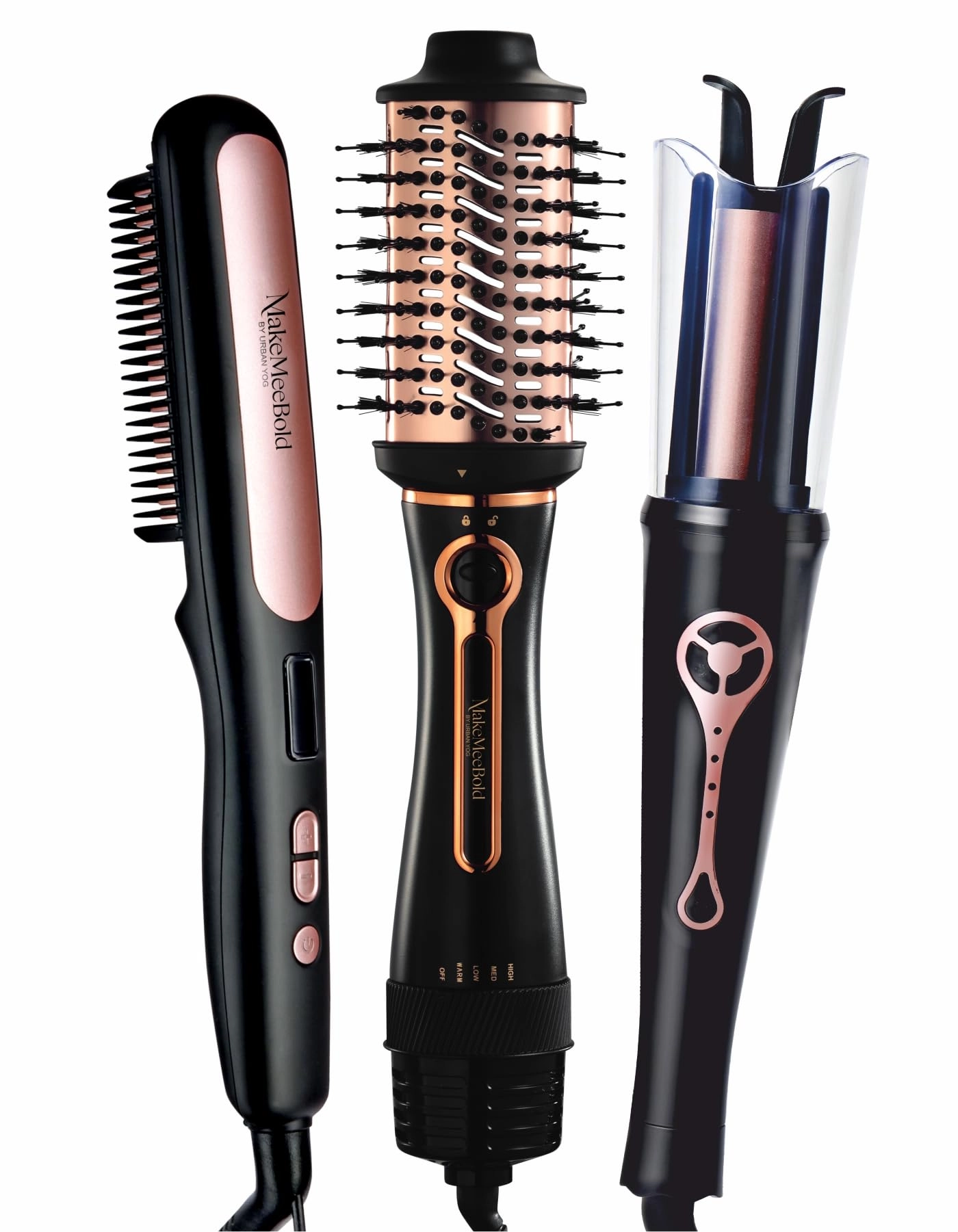 Globalbees Brands Pvt. Ltd Hot Air Brush + Automatic Hair Curler + Hair Straightening Brush