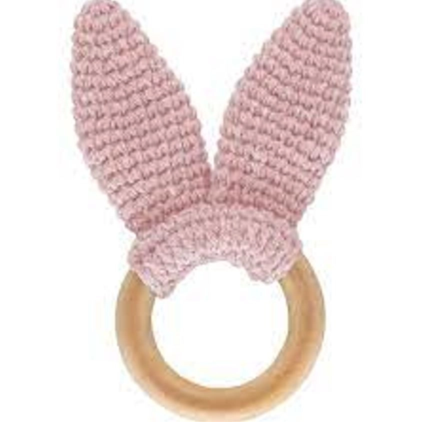 Amigurumi Wooden Ring Teether - Beech wood 100% Cotton Yarn