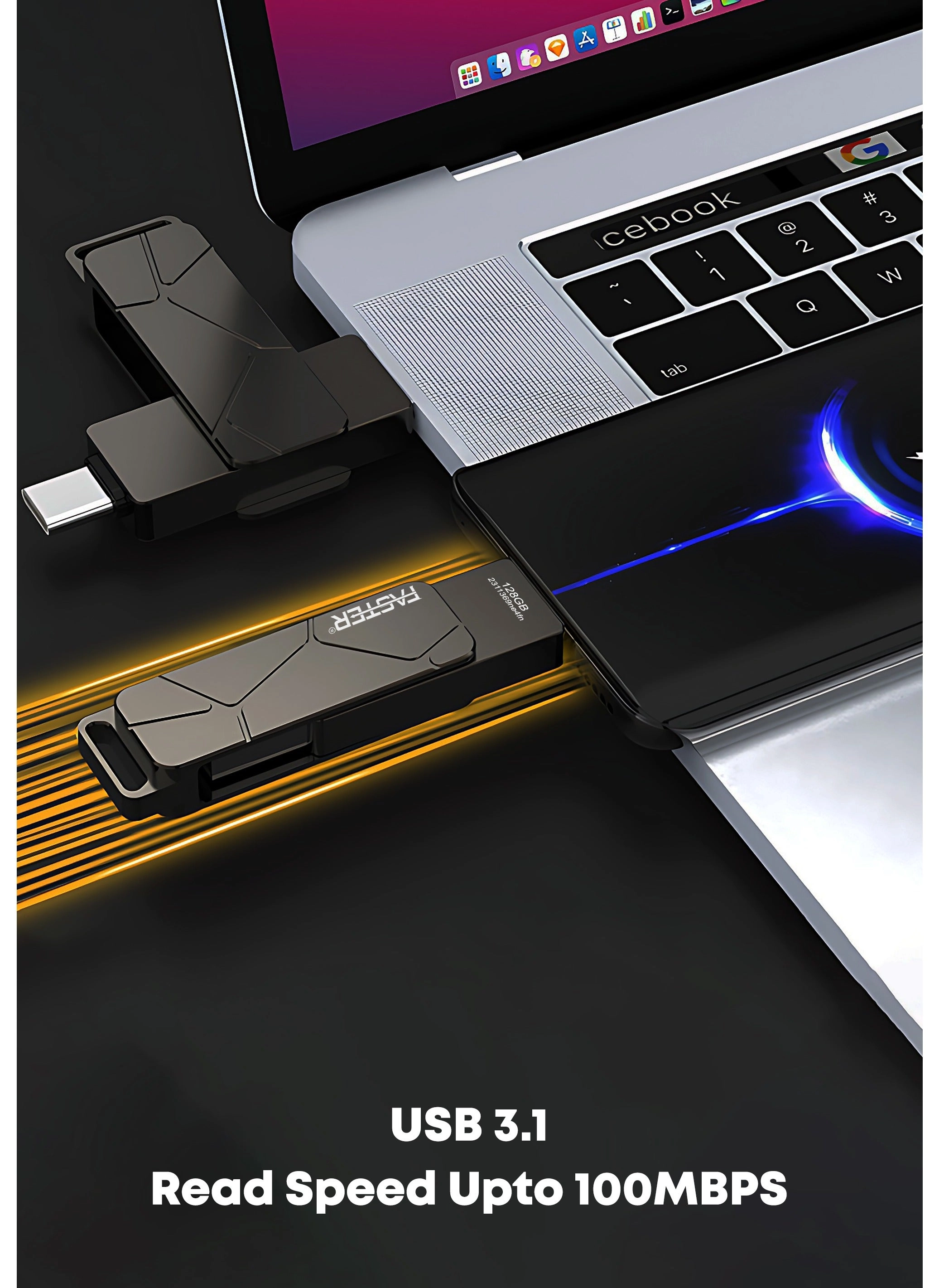 Dual OTG USB Type-C Flash Drive - USB 3.1 256GB