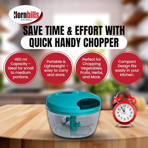 Vegetable Manual Chopper - 500ml 3 Blades