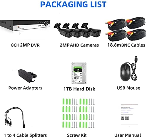 4CH DVR + Bullet Camera - 8pcs 1080P/2.0MP