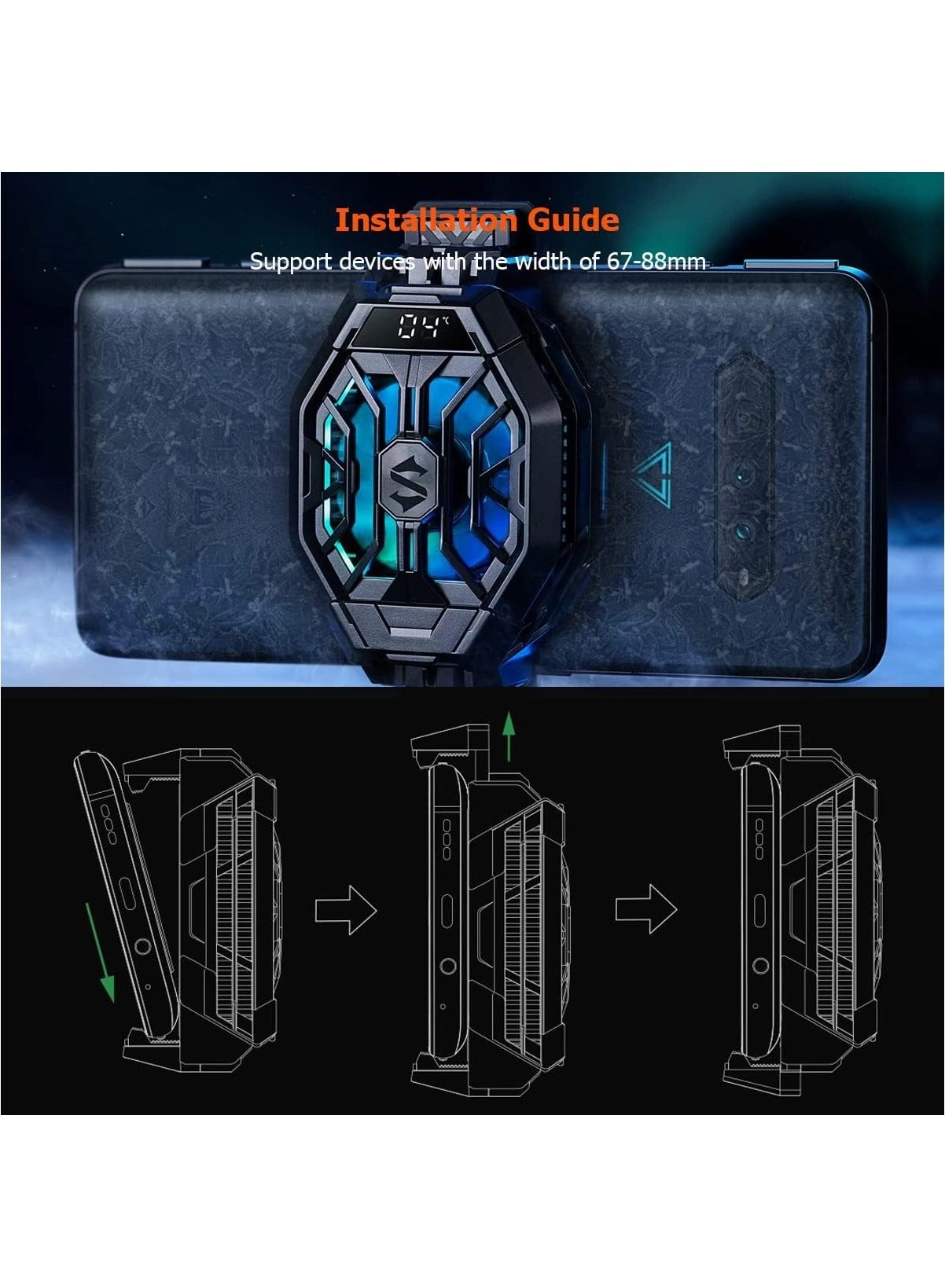 Funcooler 2 Pro - Phone Cooler RGB Temperature Display