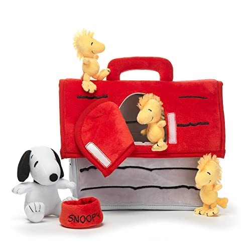 Lambs & Ivy Snoopy doghouse - Interactive Plush + Snoopy + Woodstock + Doggie bowl
