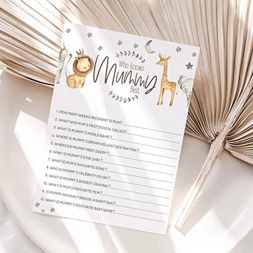 Safari Theme Baby Shower Games - Adult 50.0 Count