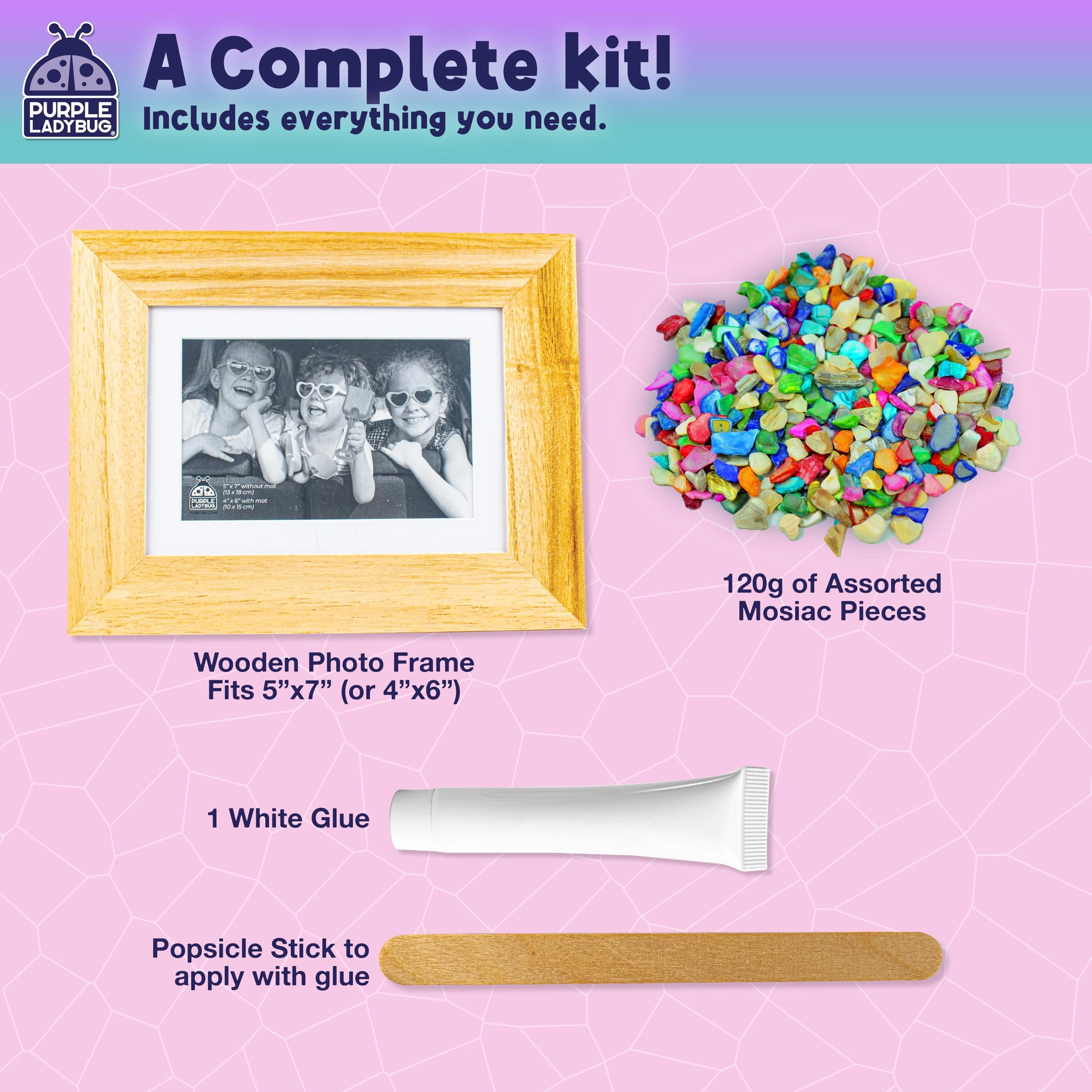 Decorate Your Own Mosaic Photo Frame - Colorful, Mosaic Shell 1