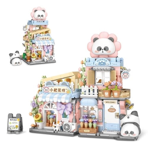 Street View Flower House Shop - Cute Panda 810pcs