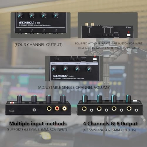 4 Channel - Stereo/Mono 3.5mm 6.35mm RCA Input