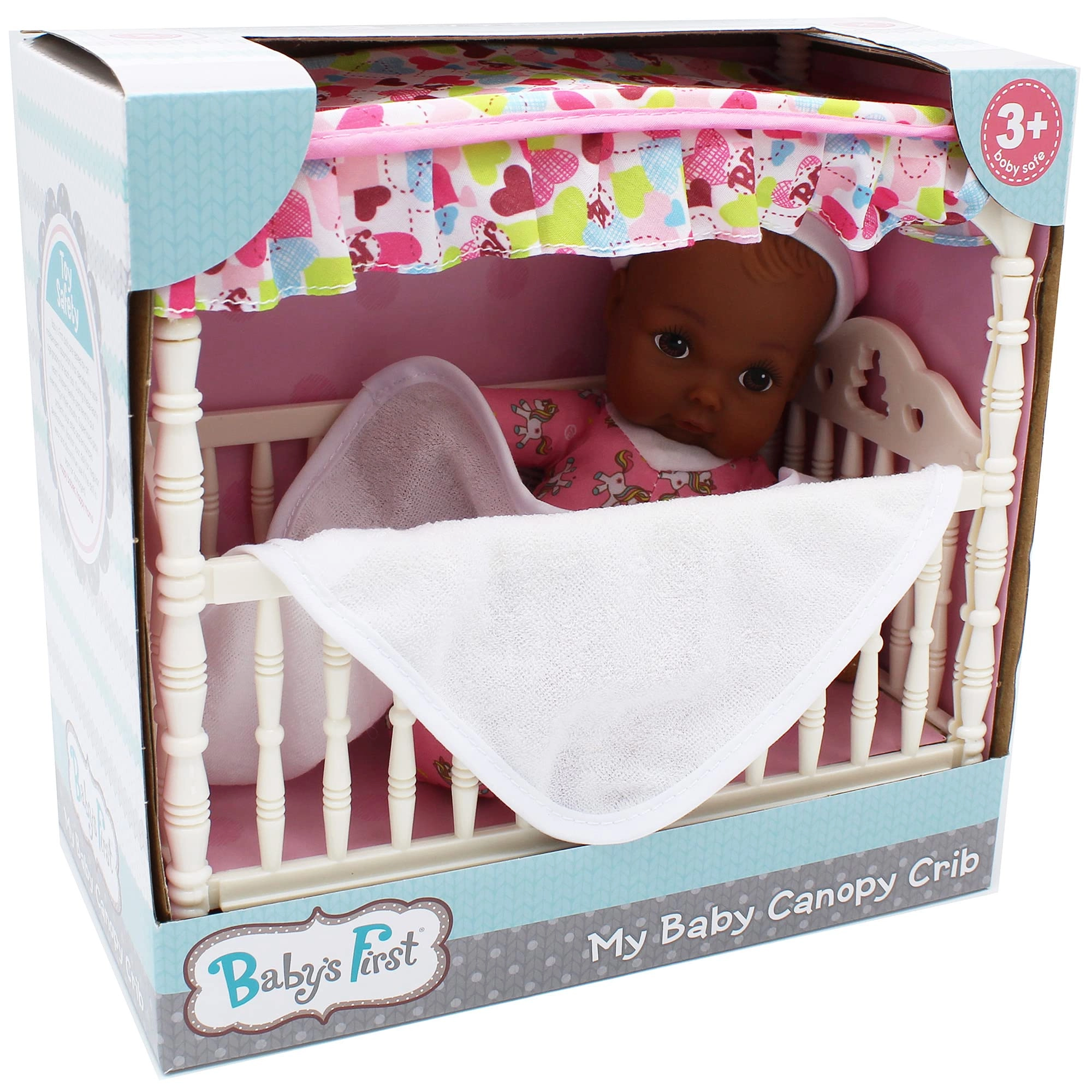 Baby's First Canopy Crib Set - 9" African-American Machine Washable Ages 3+