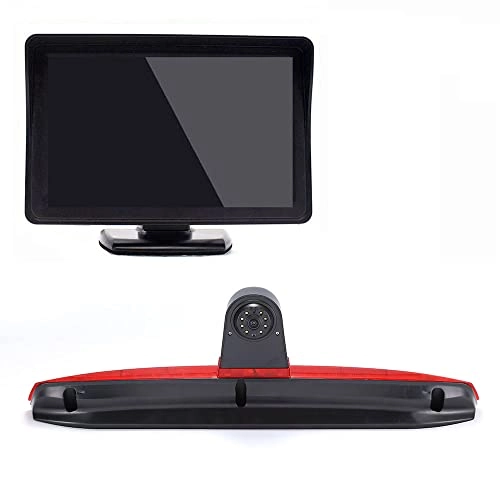 Rear View Mirror Monitor - 4.3 Inch Wired + Brake Light Camera - 1280 x 720 Night vision