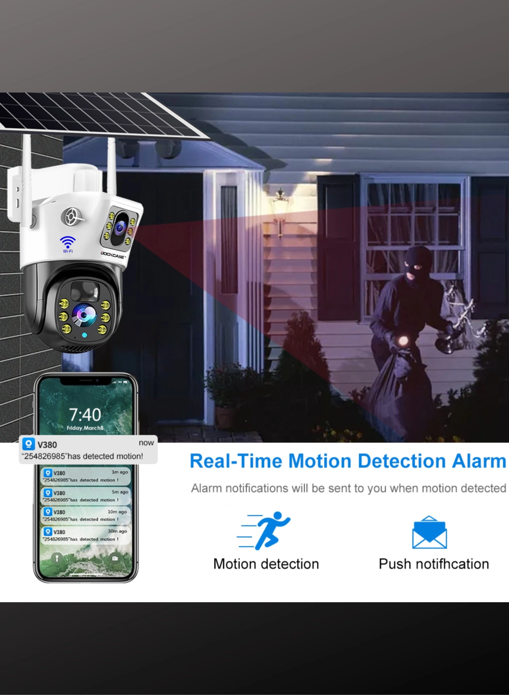 Indoor/Outdoor Security Solar Camera 4MP