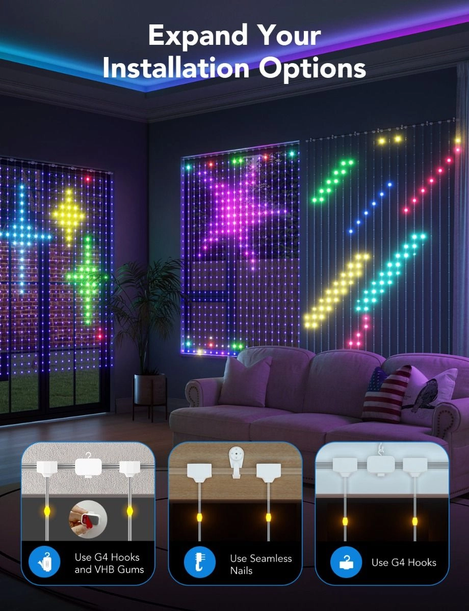 Curtain Lights - RGBIC 520 LEDs