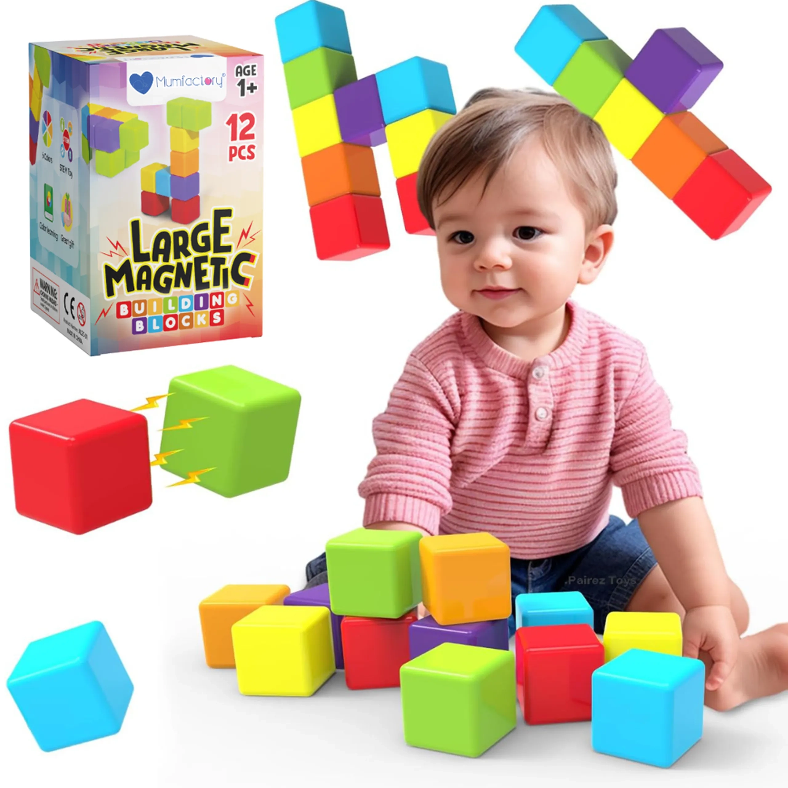 Magnetic Building Blocks - 12 pcs