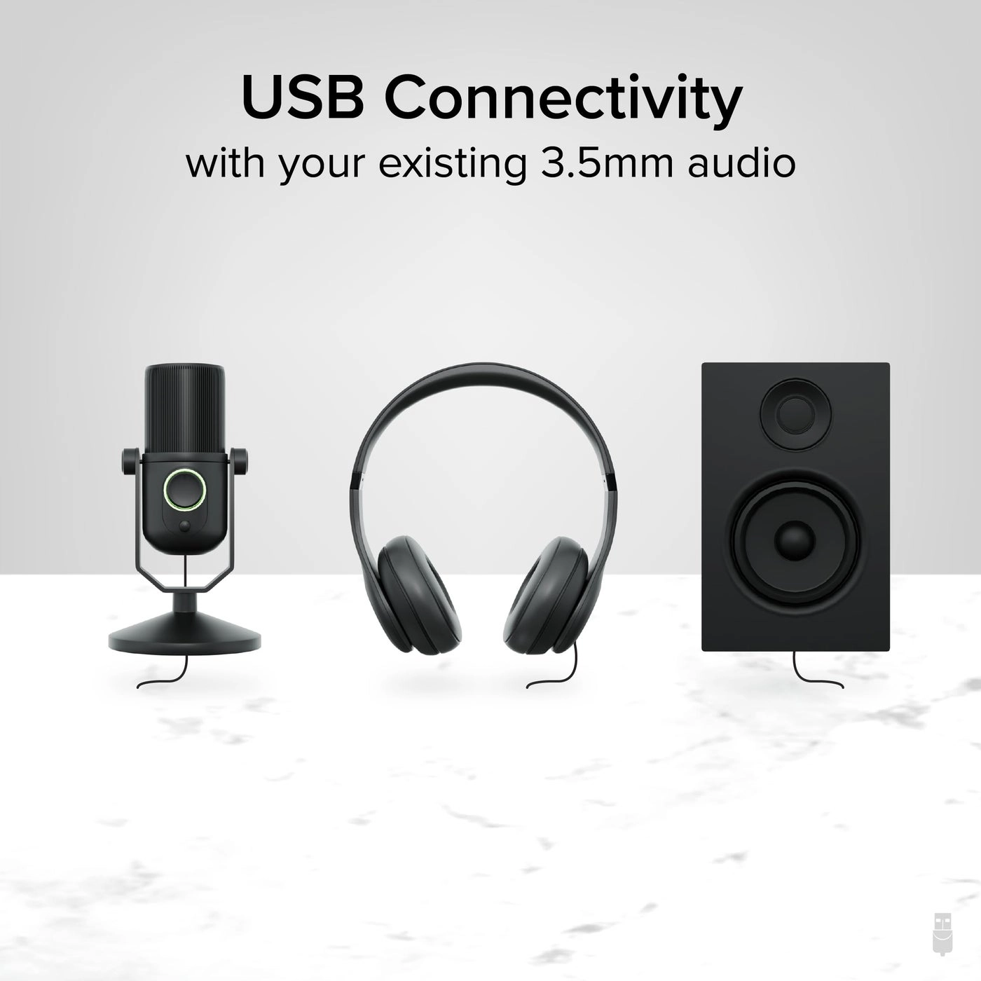 USB Audio Adapter for PC - 3.5mm Headphone & Microphone Jack Driverless