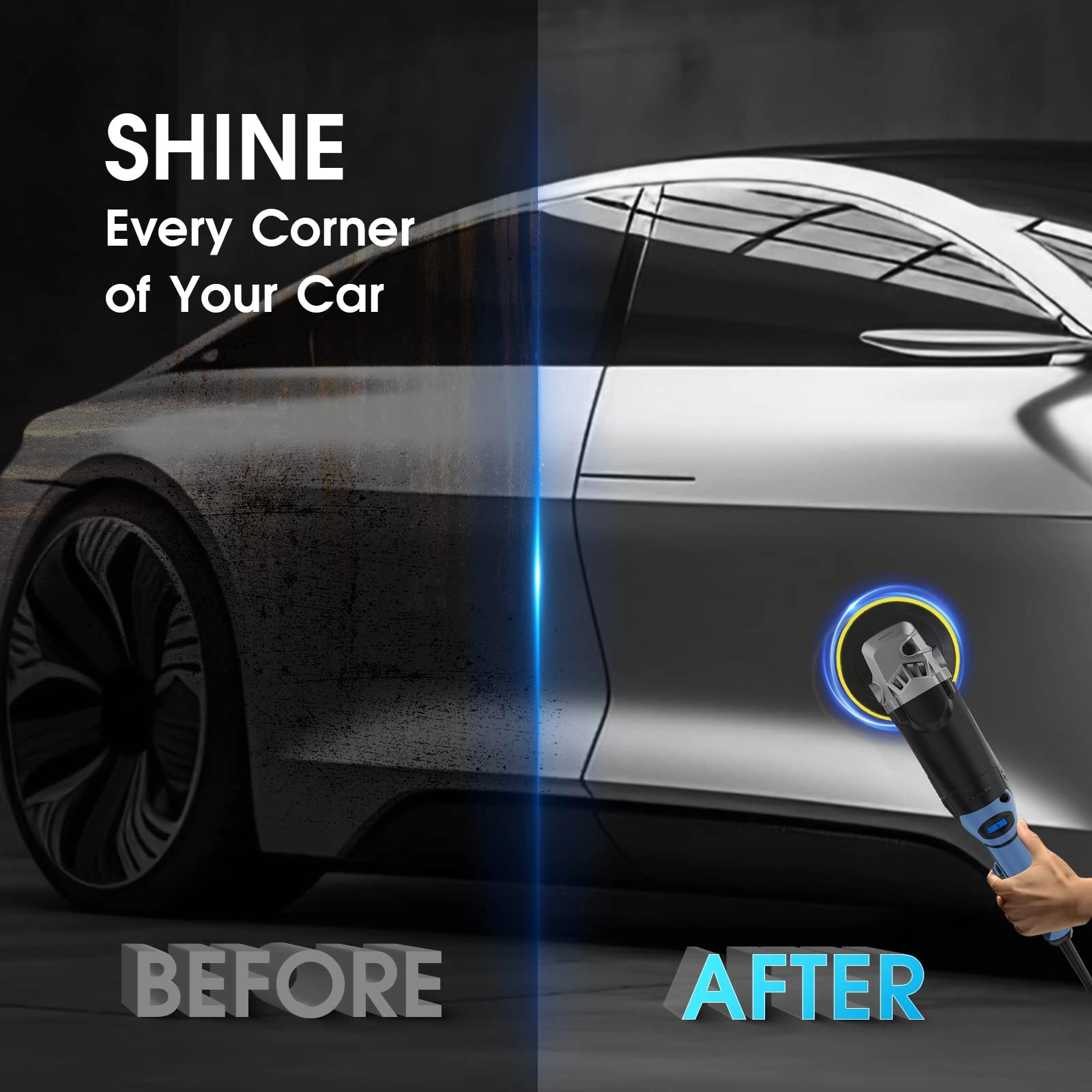 Car Polisher - 1200W 180mm 150mm