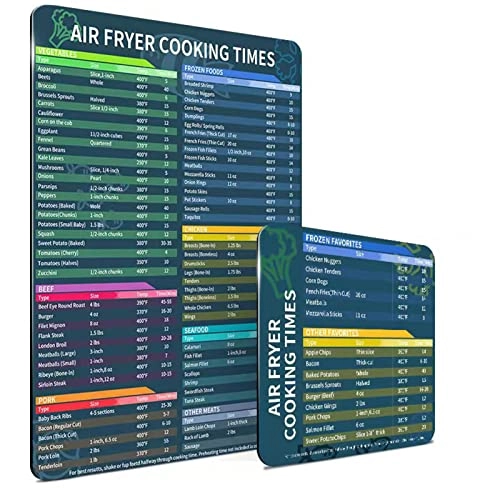 Air Fryer Magnetic Cheat Sheet - durable magnetic materials 2 Magnet Sheets