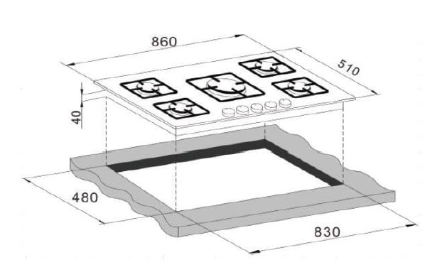 CRYSTAL 90 HBG9005002 Gas hob