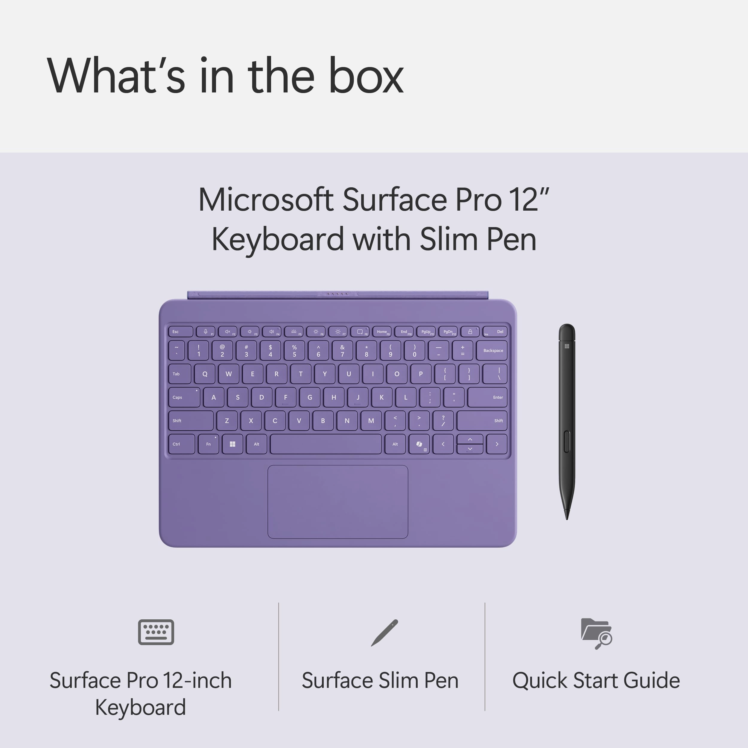 Surface Pro Keyboard - QWERTY Wired + Slim Pen 2