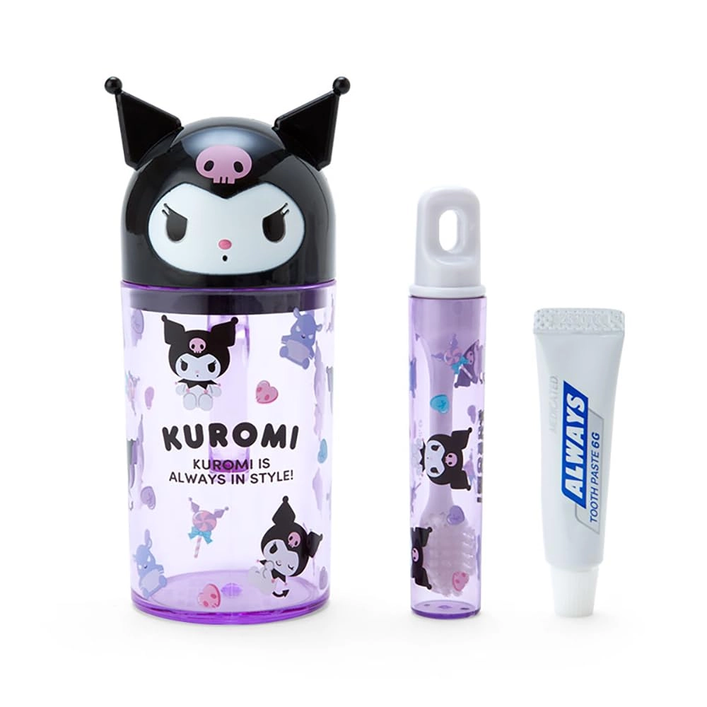 Sanrio Kuromi Toothbrush & Cup Set - 4.7 x 2.8 x 2.8 inches Character