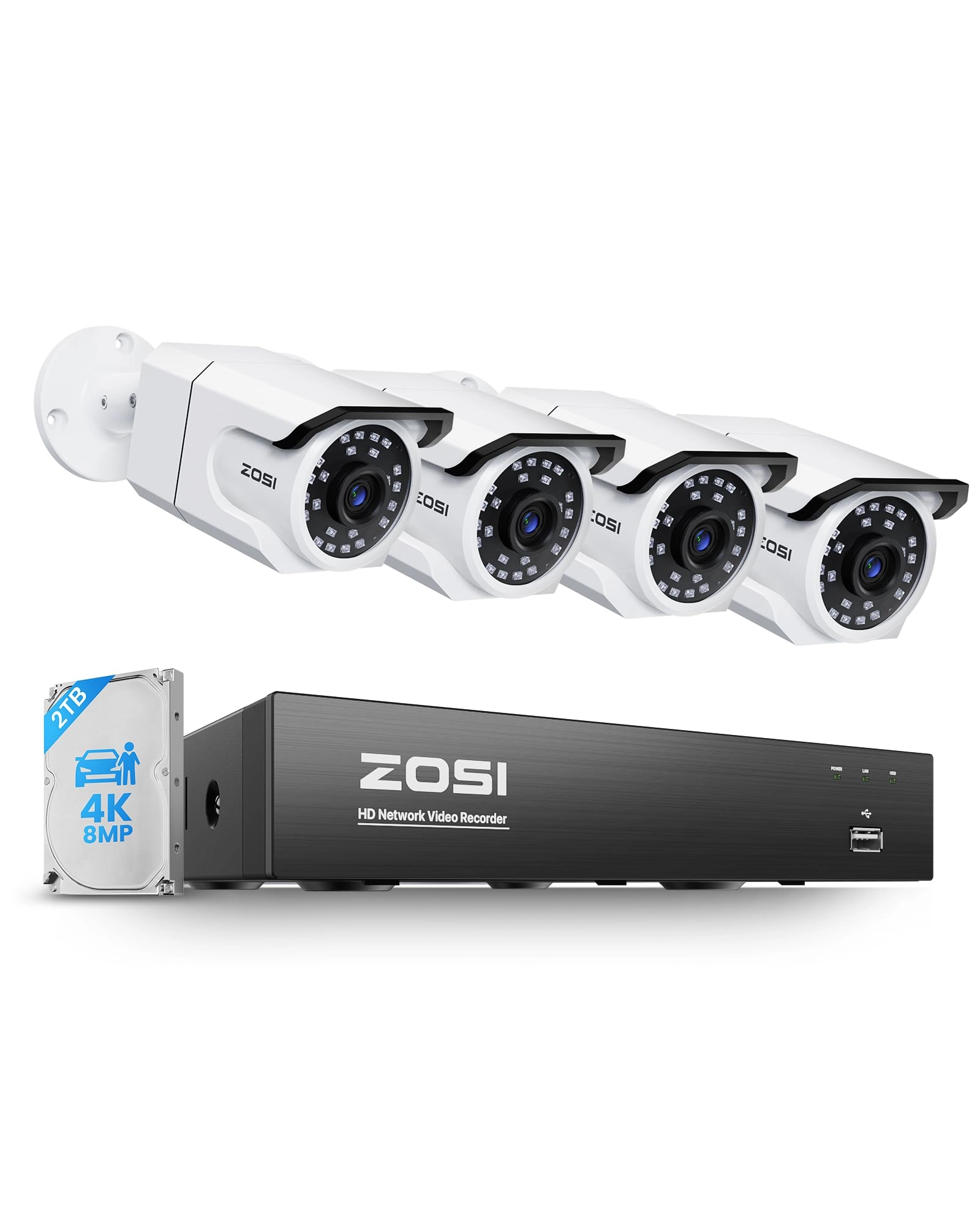 C186 - 4 Pieces 4K 8MP + 8CH NVR