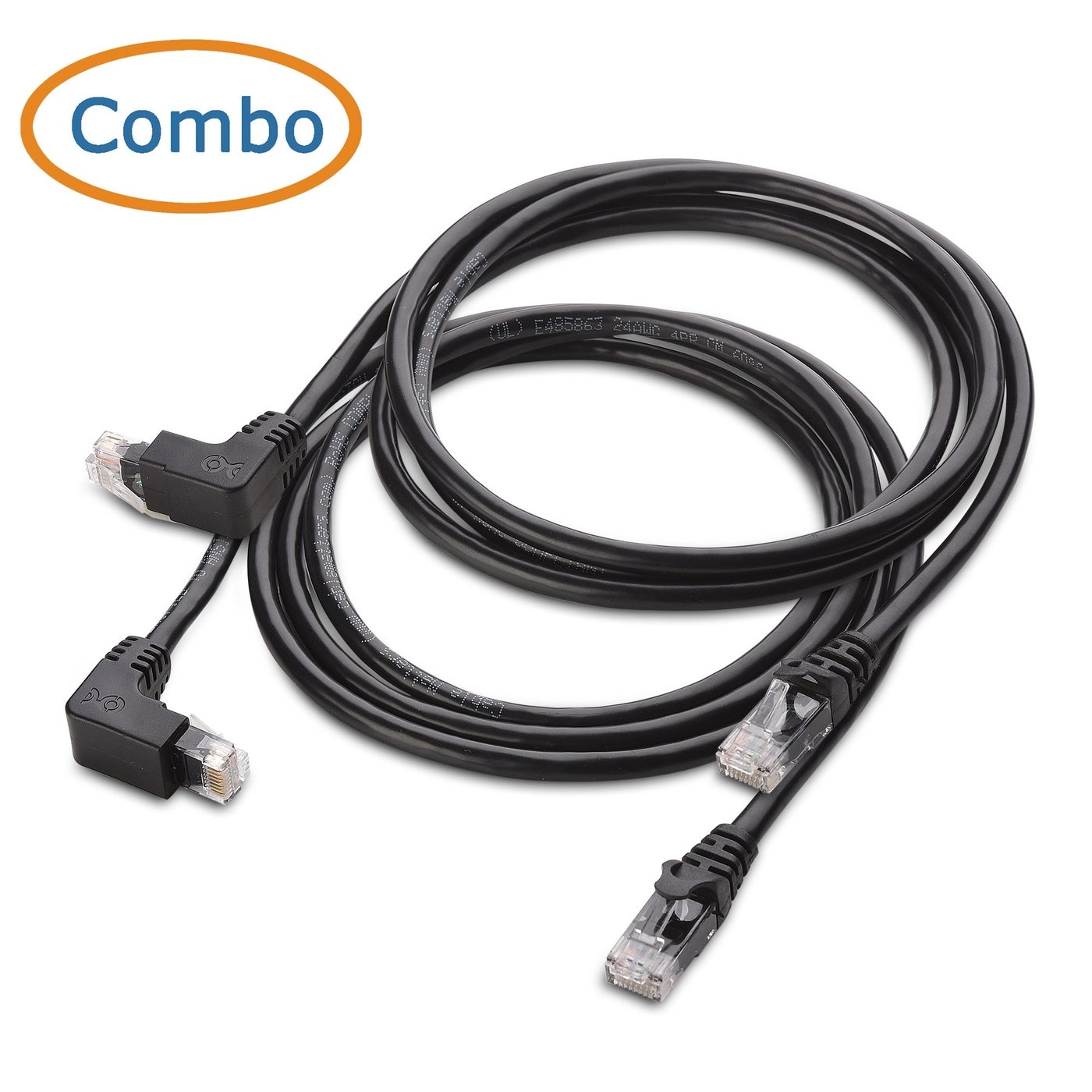 Cat6 Right Angle Ethernet Cable - 5 ft Combo Pack