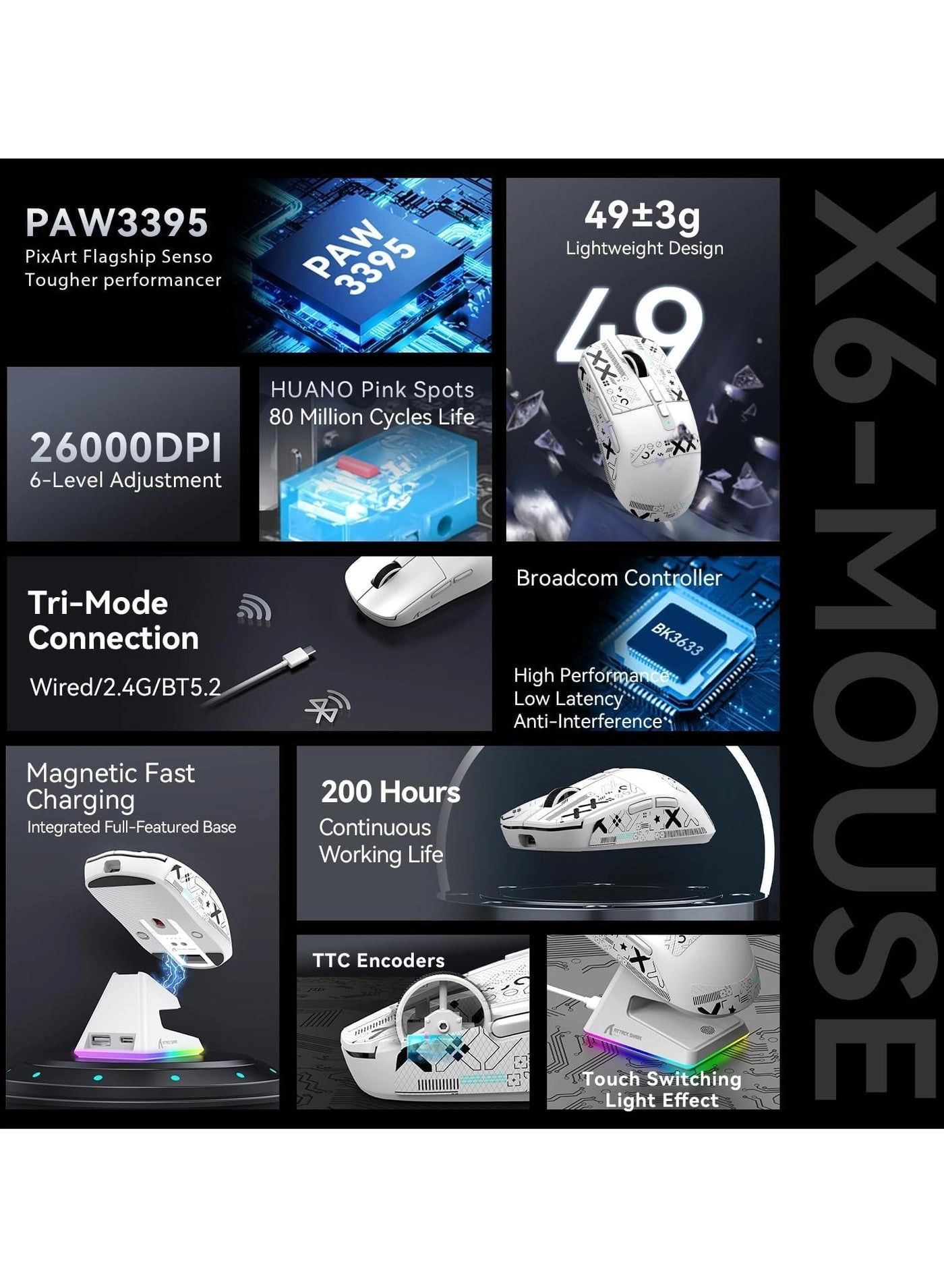 X6 Lightweight Gaming Mouse - Wireless