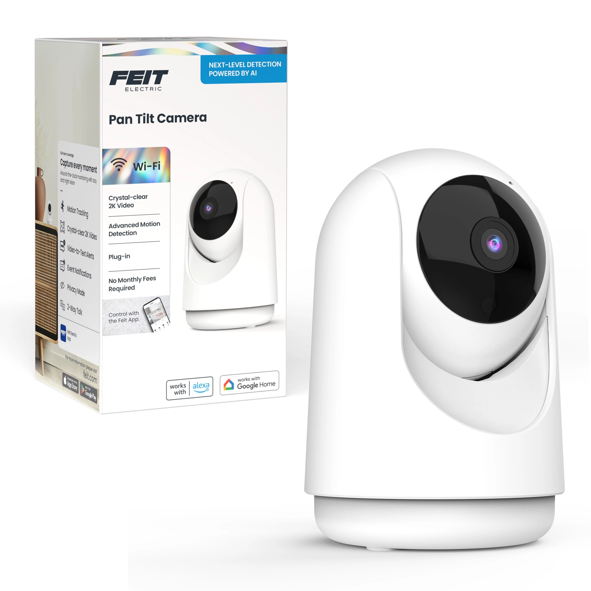 Feit Electric Co, Inc. Smart Indoor AI Pan and Tilt Camera 2K