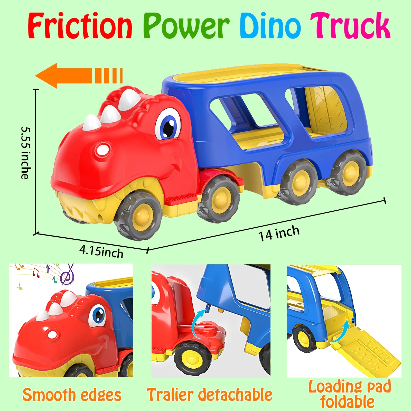 Dinosaur Car Toy - 4pcs