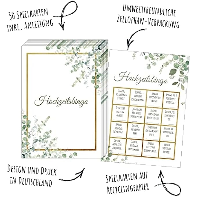 WEDDING BINGO - 50 CARDS