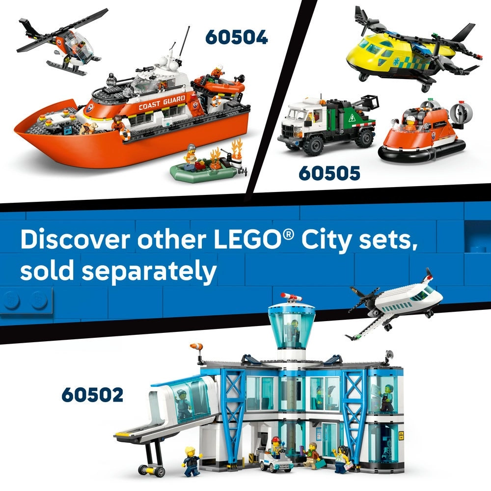 City Coast Guard Helicopter - Emergency Vehicle 4 Minifigures