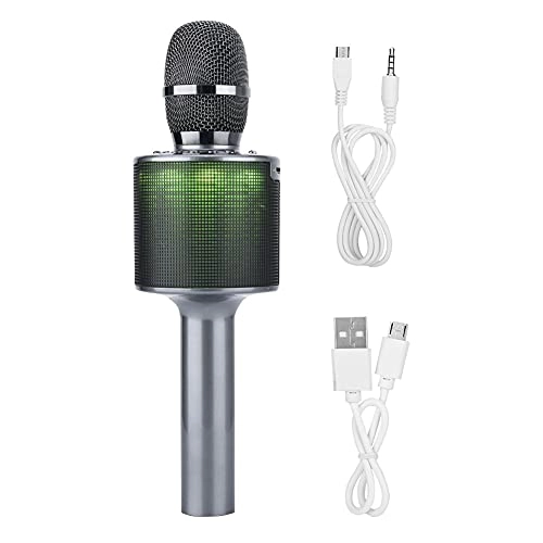 Karaoke Bluetooth Microphone - 4 Hour Playtime TF Card Slot RGB LED Lights