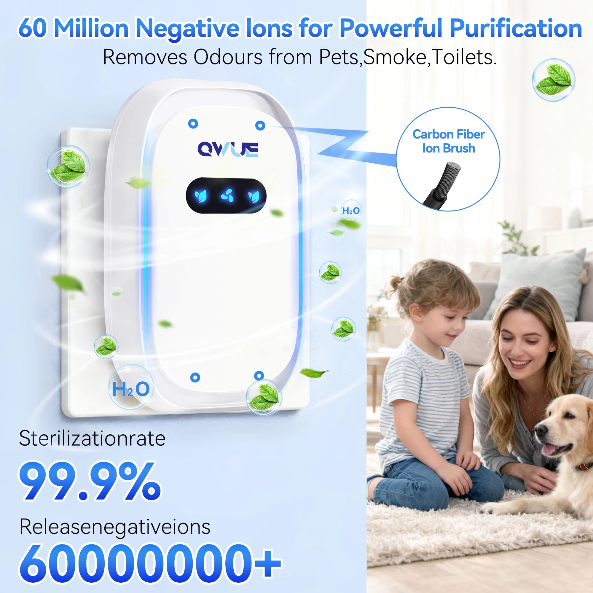 Mini Ionic Air Purifier - Plug in Filter-Free 20dB
