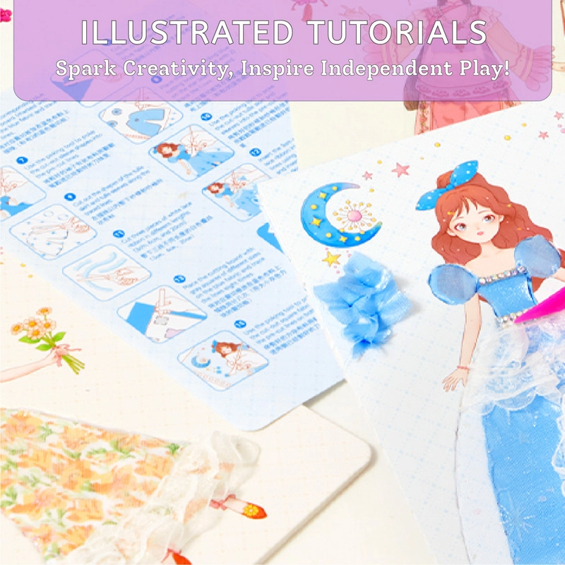 Poke-in Dress Up Kit - Real fabric Needle-free