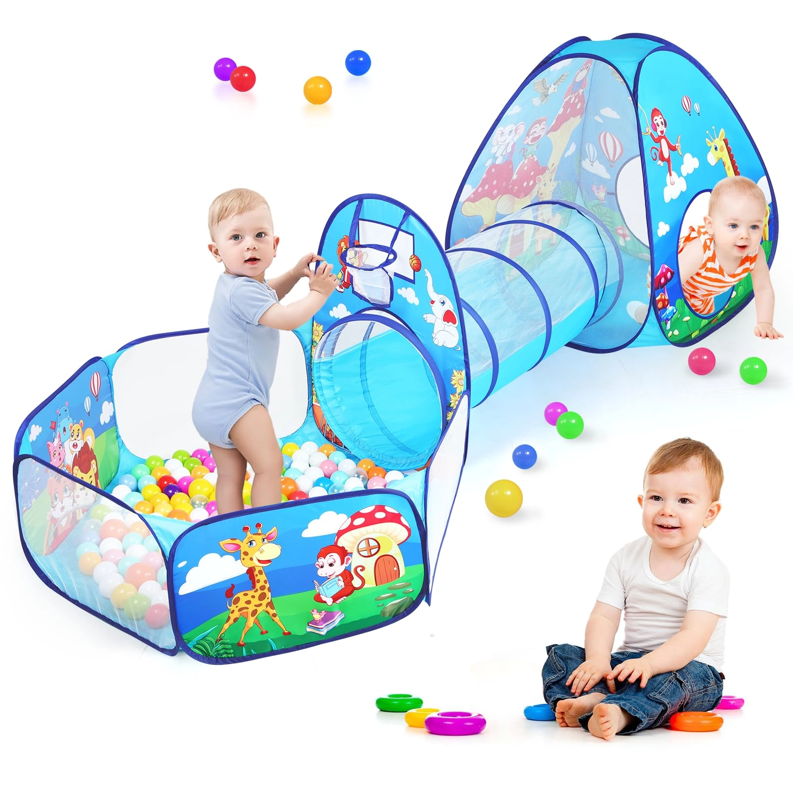 Dongguan Wobei Leisure Products Co., Ltd 3pc Jungle Ball Pit - 35.5 inches x 35.5 inches x 35.5 inches Jungle