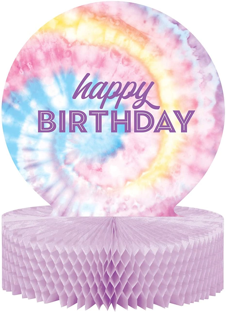 CREATIVE CONVERTING Tie Dye Party Honeycomb Centerpiece - one Birthday