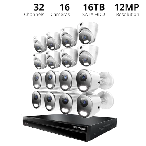 NVR - 32 channels + IP Camera - 16 Wired 4K 8 Bullet 8 Dome