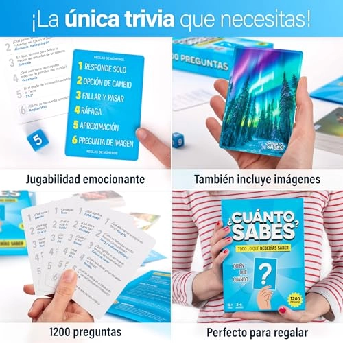 How Much Do You Know?: 1200 Questions - Trivia Card Game (Spanish)