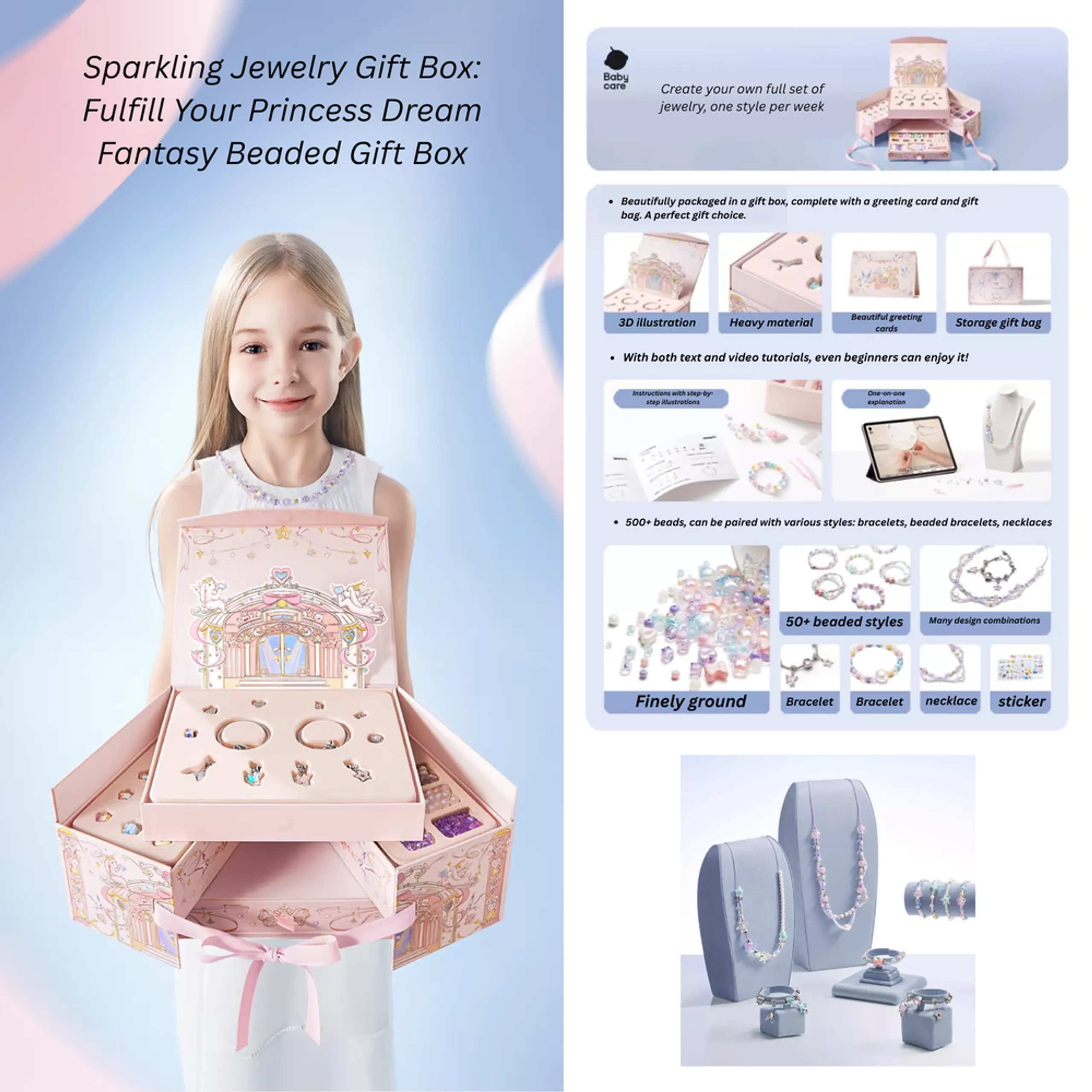 DIY Jewelry Gift Box - Colorful Beads