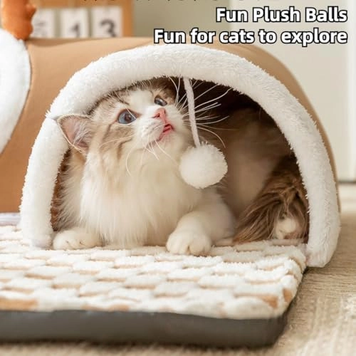 Cat Tunnel Bed - Small Cotton Velvet