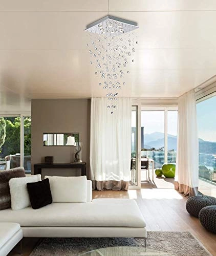Modern Crystal Square Raindrop Chandelier