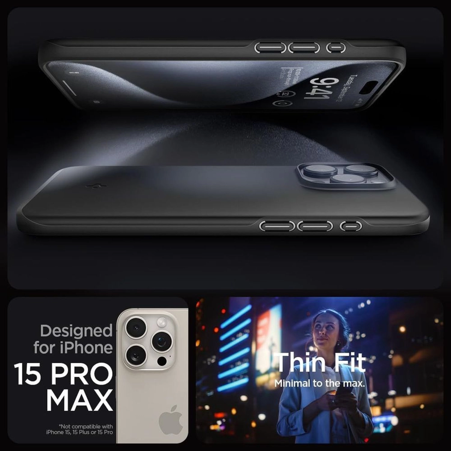 Thin Fit Case - Polycarbonate for iPhone 15 Pro Max